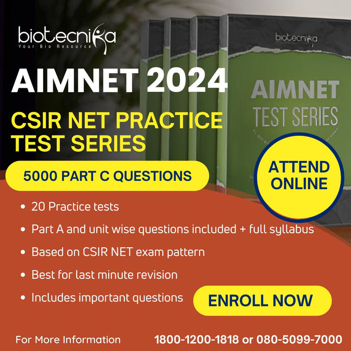AIMNET 2024 - CSIR NET Life Science Online Test Series - 120 Tests Included*