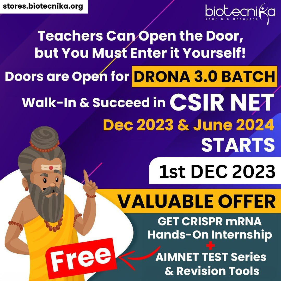 DRONA 3.0 BATCH For CSIR NET Life Science June 2024 & GATE 2024