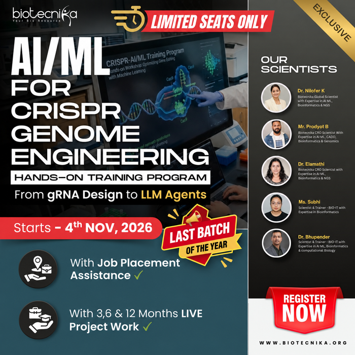 AI/ML for CRISPR Genome Engineering Hands-On Training Program - From gRNA Design to LLM Agents  - With LIVE Project Work