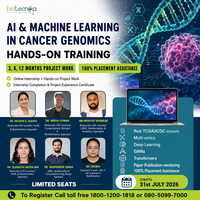 AI ML in Cancer Genomics Hands-on Training With Research Projects + Paper Publication Support