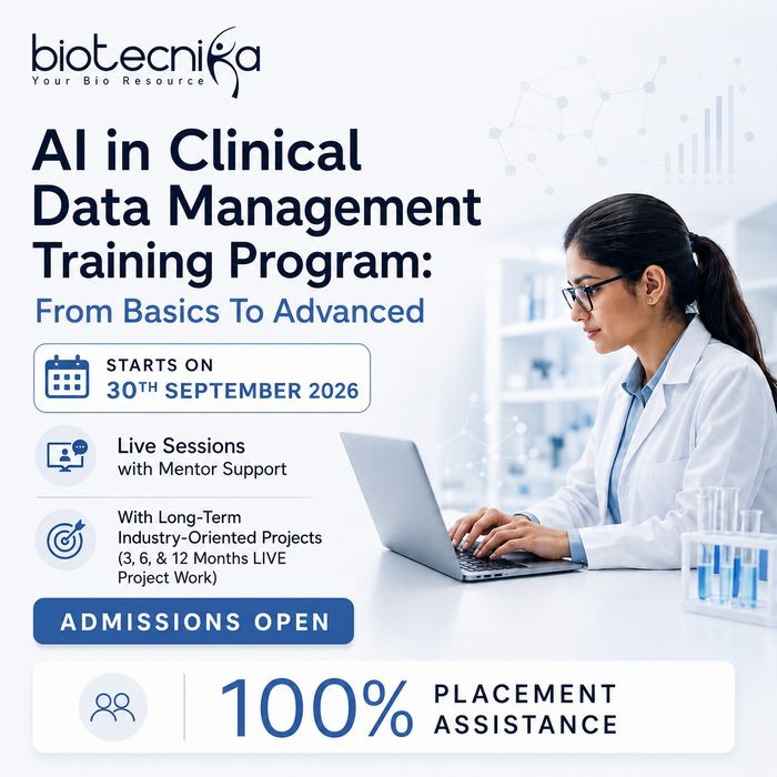 AI in Clinical Data Management Training Program With Industry-Oriented LIVE Projects & 100% Placement Assistance