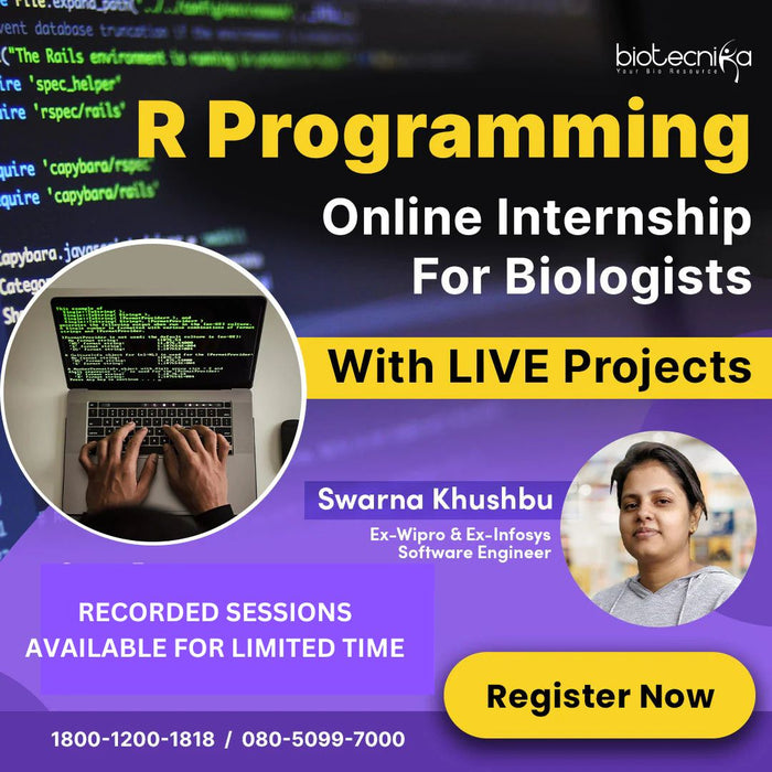 R Programming Online Internship For Biologists - RECORDED SESSIONS