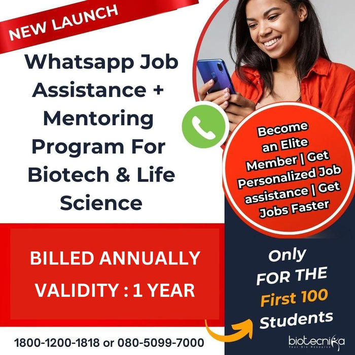 WhatsApp Job Assistance + Mentoring Program For Biotech & Life Science