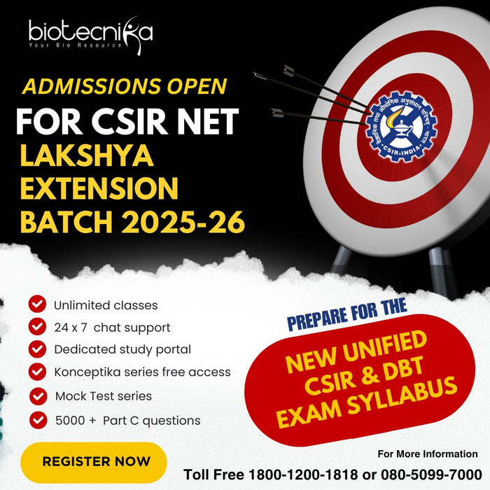 Admissions Open For CSIR NET Lakshya Extension Batch 2025-26: Prepare for the Unified CSIR & DBT Exam Syllabus