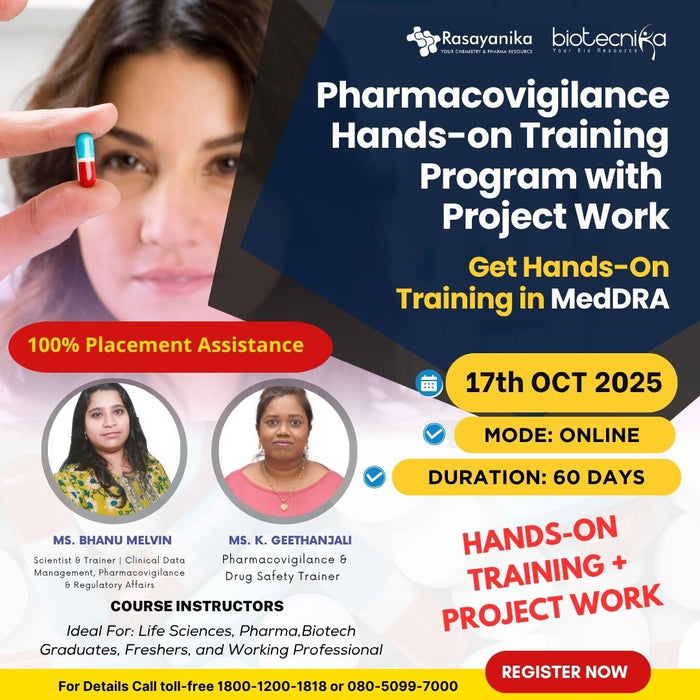 Pharmacovigilance Hands-on Training Program with Project Work + 100% Placement Assistance