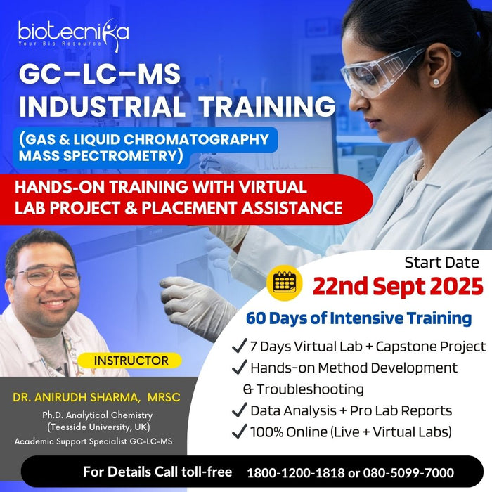 GC–LC–MS (Gas & Liquid Chromatography – Mass Spectrometry) Industrial Training with Virtual Lab, Projects & Placement Assistance