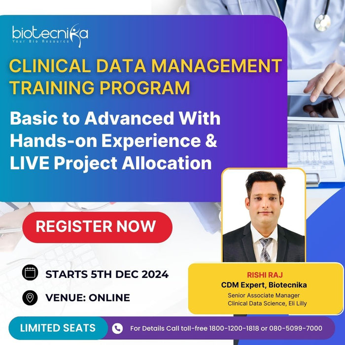 Clinical Data Management Training Program: Basic to Advanced With Hands-on Experience & LIVE Project Allocation