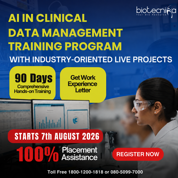 AI in Clinical Data Management Training Program With Industry-Oriented LIVE Projects & 100% Placement Assistance