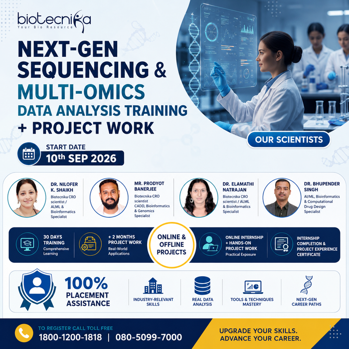 Next-Gen Sequencing & Multi-Omics Data Analysis Hands-On Training with Project Work (Online + Offline)