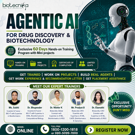 Launching Today: Agentic AI for Drug Discovery Training + LIVE Projects | Placement Assistance Included