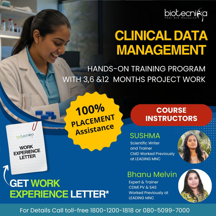 Clinical Data Management Training Program: Basic to Advanced With Hands-on Experience + 3, 6 & 12 Months Project Work