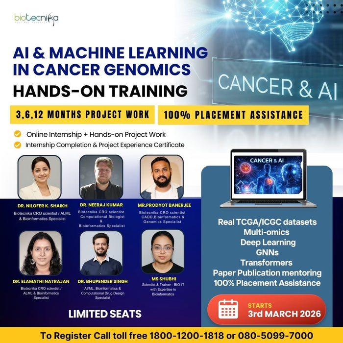 AI ML in Cancer Genomics Hands-on Training With Research Projects + Paper Publication Support