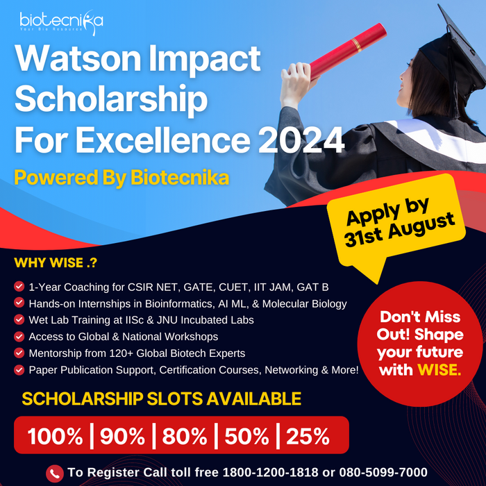 Watson Impact Scholarship for Excellence 2024 Powered By Biotecnika