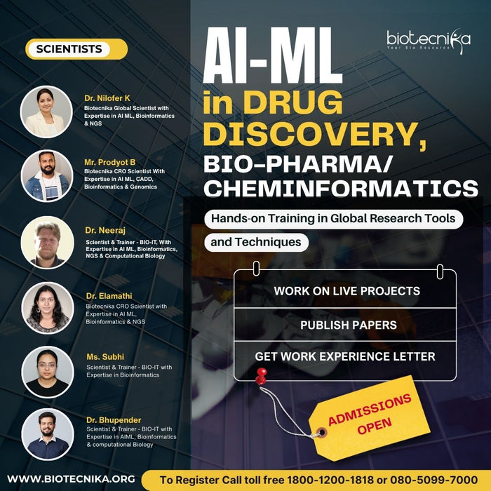 AI/ML in Drug Discovery & Biopharma – Hands-on Training Program with 3, 6 & 12-Month LIVE Projects