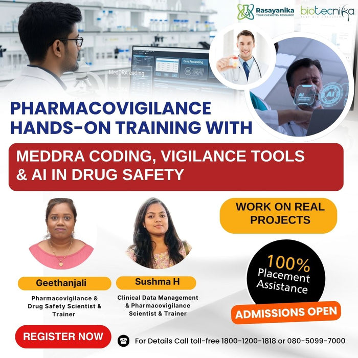 Pharmacovigilance Hands-on Training with MedDRA Coding, Vigilance Tools & AI in Drug Safety + Project Work