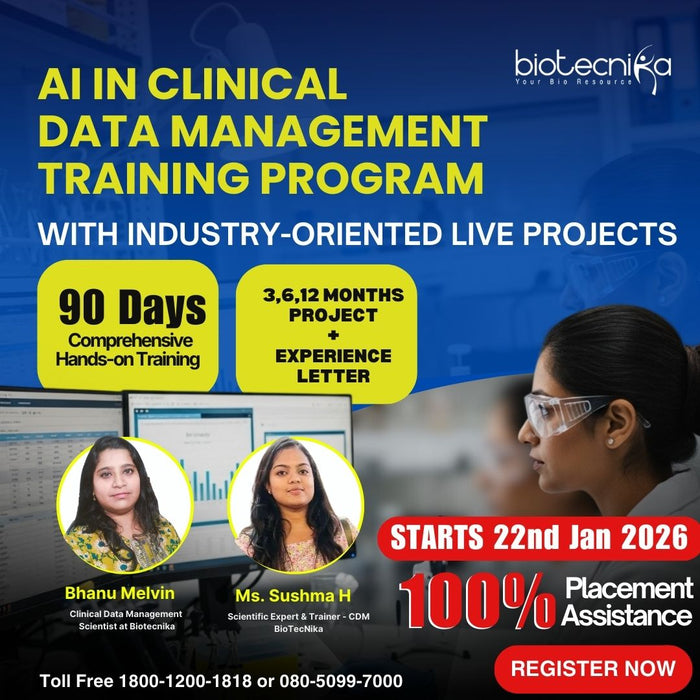 AI in Clinical Data Management Training Program With Industry-Oriented LIVE Projects & 100% Placement Assistance