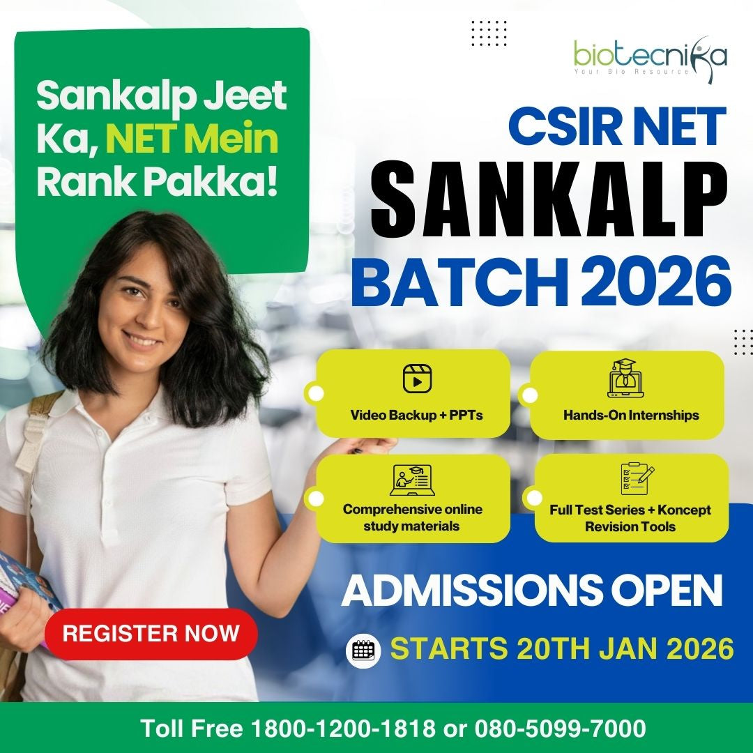 Admissions Open For CSIR NET SANKALP BATCH 2026 (Hinglish Classes) —  BioTecNika Store