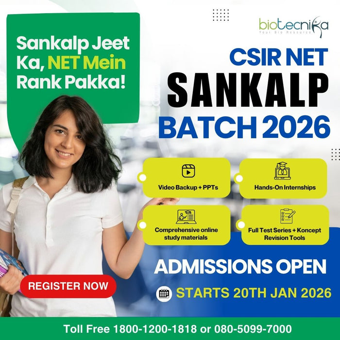 Admissions Open For CSIR NET SANKALP BATCH 2026 (Hinglish Classes)