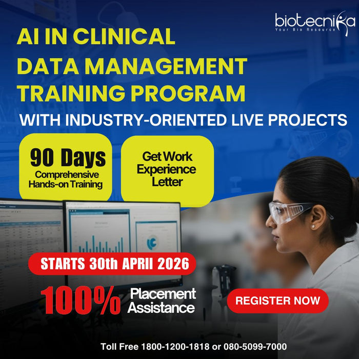 AI in Clinical Data Management Training Program With Industry-Oriented LIVE Projects & 100% Placement Assistance