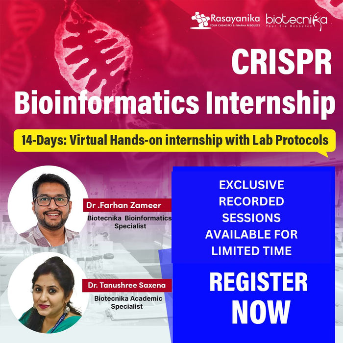 CRISPR Bioinformatics Internship - 14 Days Hands-on Internship with Lab Protocols - Recorded Sessions