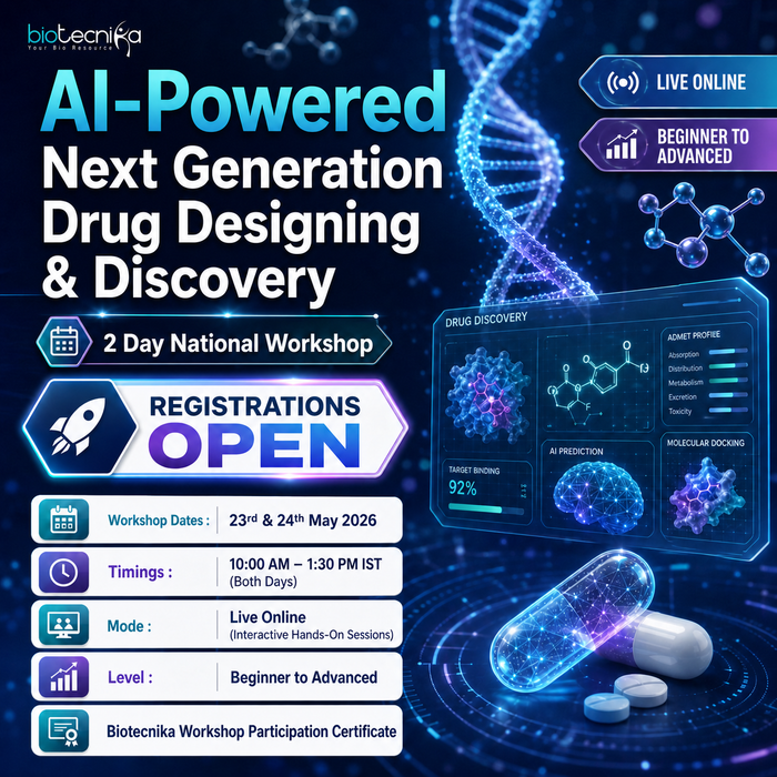 AI-Powered Next Generation Drug Designing & Discovery - 2 Day National Workshop - Registrations Open