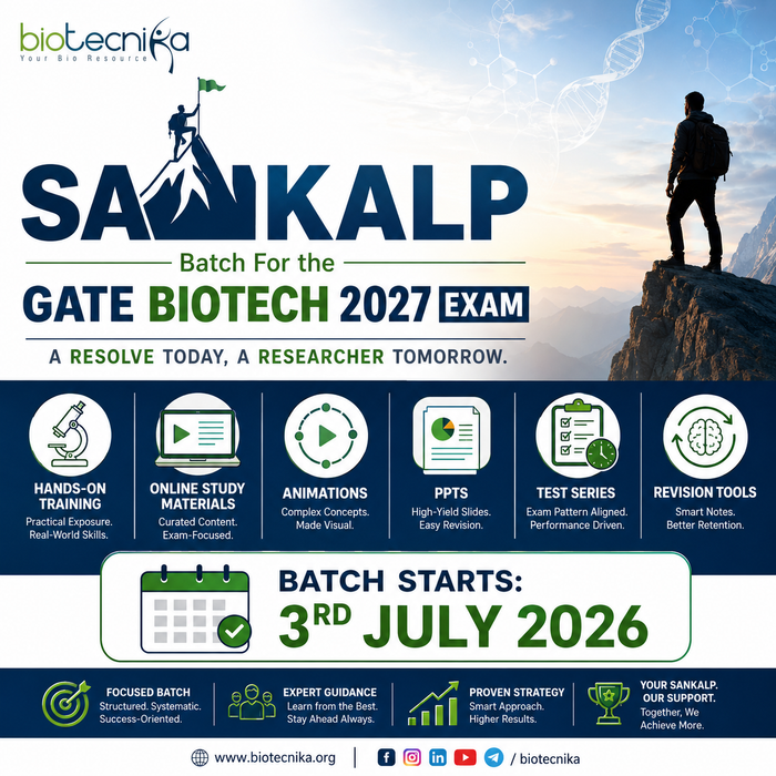 GATE Sankalp Batch - Exclusive LIVE Classes For GATE Biotech 2027 Exam With Internship