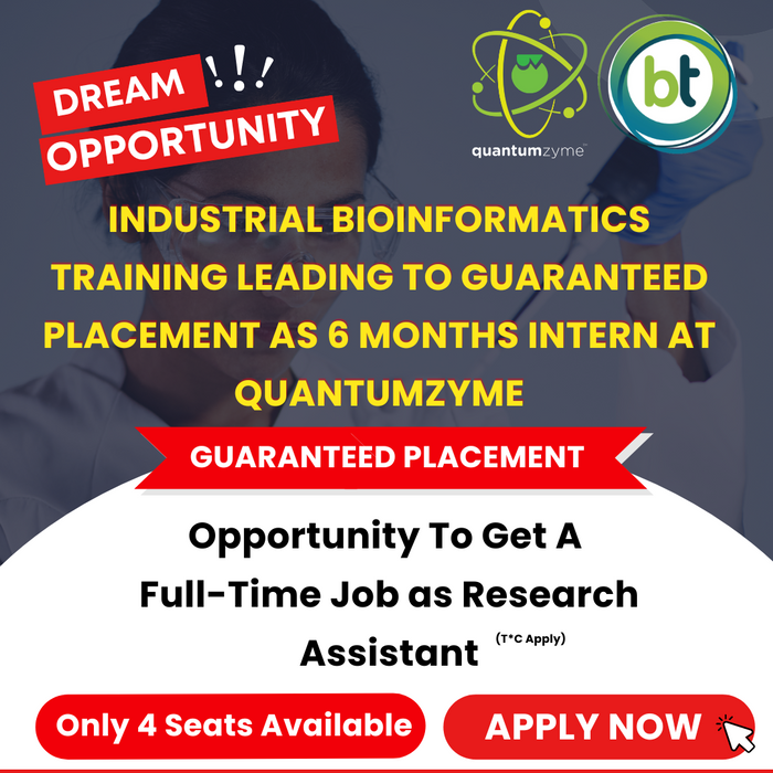 Industrial Bioinformatics Training Leading To Guaranteed Placement as 6 months Intern at Quantumzyme