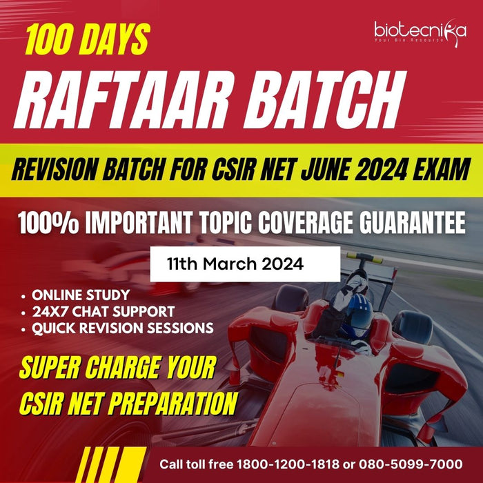 CSIR NET 100 Days Raftaar Revision Batch For CSIR NET June 2024 Exam