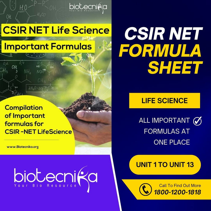 CSIR NET Life Science Formula Sheet PDF Download